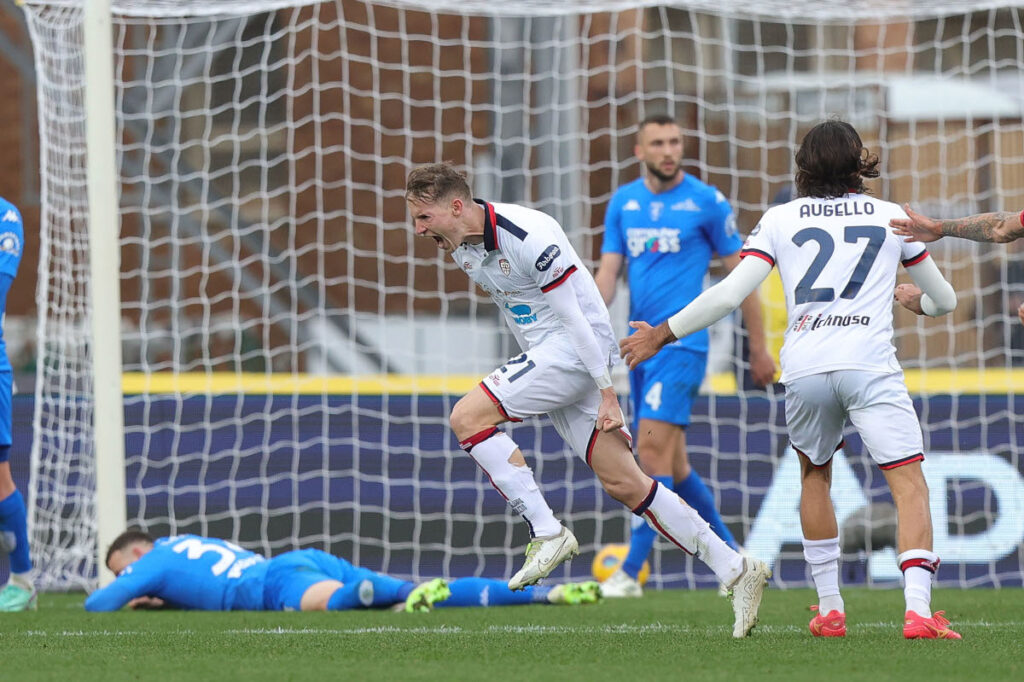 Jakub Jankto celebrate Cagliari Empoli