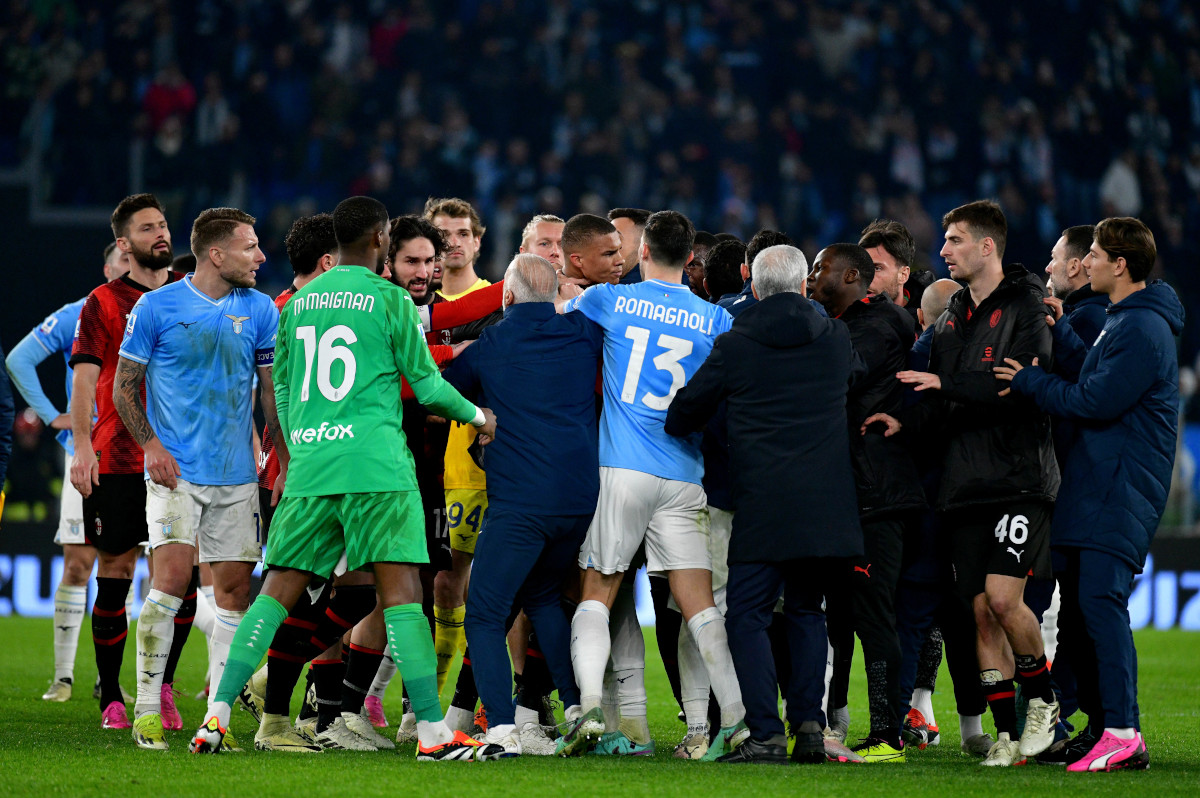 Lazio Milan brawl